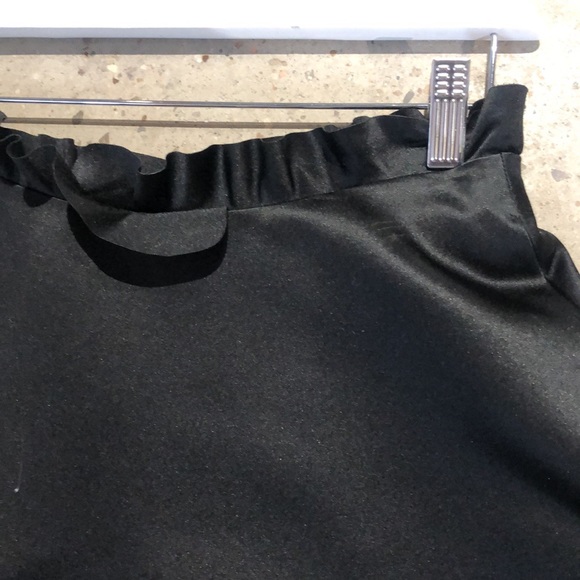 Paskal AW/15 Black Frilled Charmeuse A-Line Skirt - Picture 4 of 11